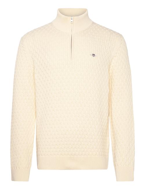 Textured Cotton Half Zip GANT Cream