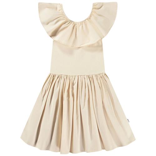 Molo Christal Short Sleeve Dress Brazilian Sand 110/116 cm  Beige  110/116 cm  kvinde