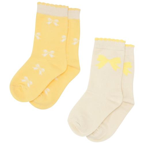 Flöss 2-Pak Bow Socks | Gul | 19-21 EU