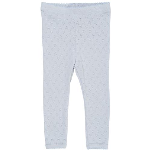 Copenhagen Colors GOTS Heart Pointelle-leggings Dusty Blue | Blå | 56 cm