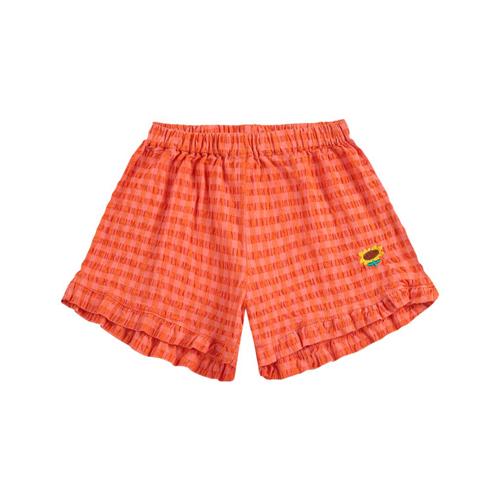 Bobo Choses Vichy Vævede Shorts Med Flæser Fuchsia 6-7 Y  Lyserød  6-7 år  kvinde