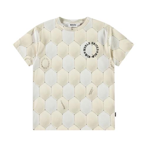Molo Riley Short Sleeve T-Shirt Football Calm 164 cm  Beige  164 cm  mand