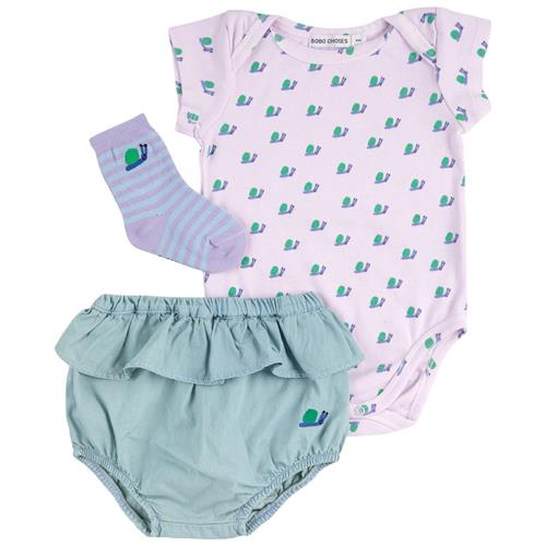 Bobo Choses Funny Snail Sæt Med Babytøj Lavender 9 months  Lilla  9 måneder  kvinde