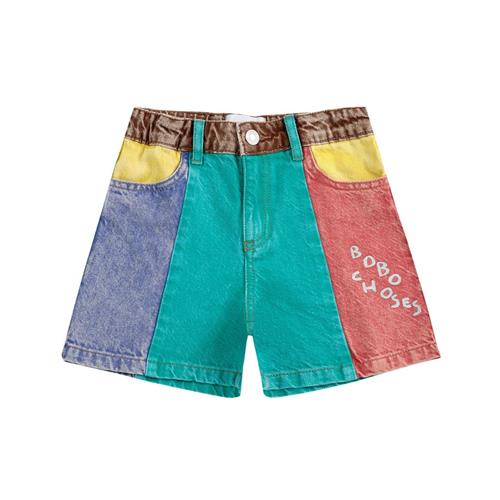Bobo Choses Color Block Denim Shorts Multicolor 8-9 Y  Grøn  8-9 år  mand