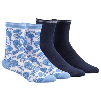 Damella Strømper 2P Bamboo Socks Marine/Blå Str 35/38 Dame