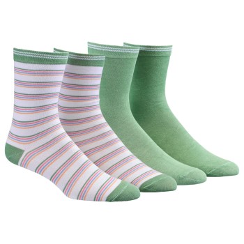 Damella Strømper 2P Bamboo Socks Grøn stribet Str 35/38 Dame