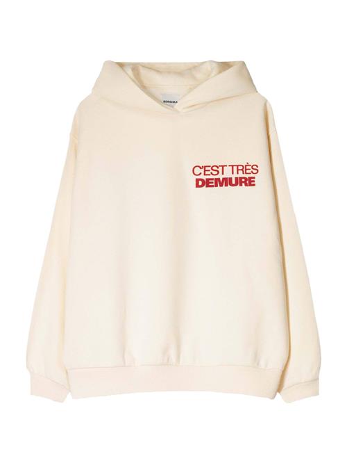 Se Bershka Sweatshirt  ecru / kirsebærsrød ved About You