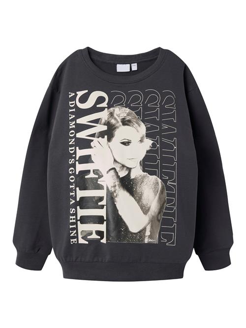 NAME IT Sweatshirt 'NKFFESI CELEBRITY ICONS'  beige / basalgrå