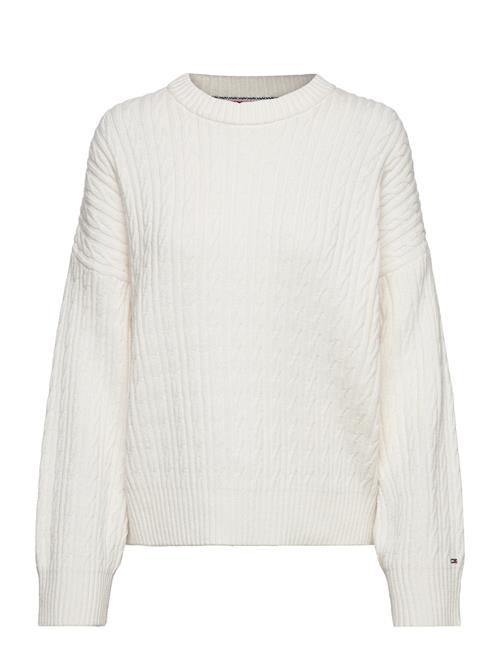 Cable All Over C-Nk Sweater Tommy Hilfiger Cream