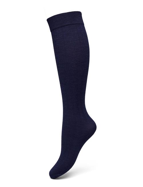 Freja Ribbed Wool Knee-Highs Swedish Stockings Black