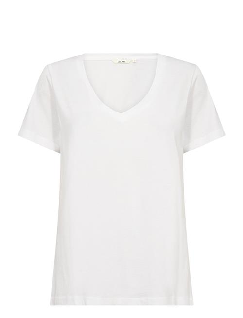 Crnaia Deep V-Neck T-Shirt Cream White