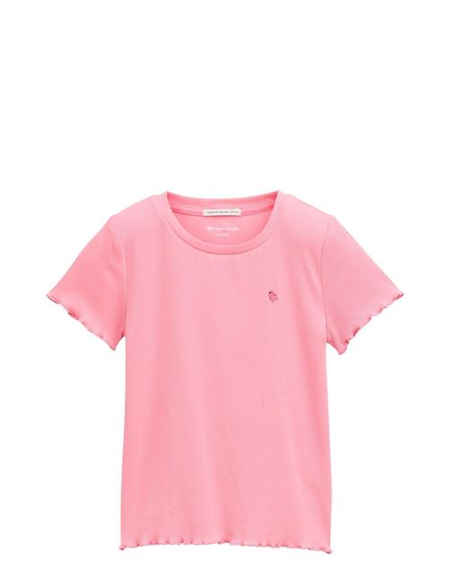 Printed Rib T-Shirt Tom Tailor Pink