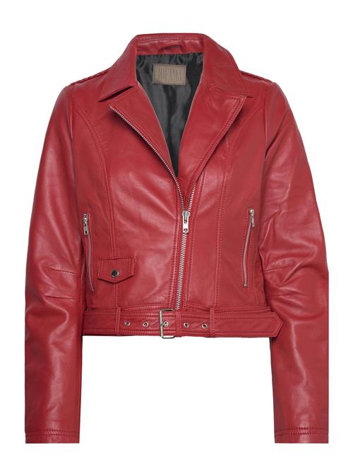 Helen Leather Biker Jacket Jofama Red