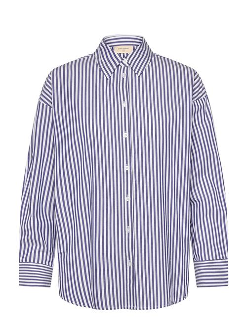 Shirt From Freequent In A Light Material With Stripes. The Shirt Has A Casual De FREE/QUENT Blue
