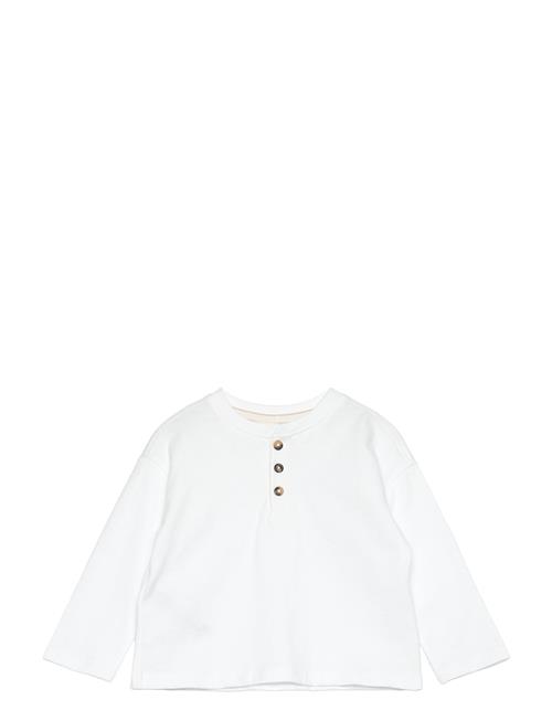 Long Sleeve Cotton T-Shirt Mango White