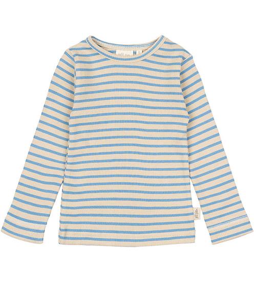 Petit Piao T-Shirt - Rib - Modal Striped - Allure Blue/Dark Off