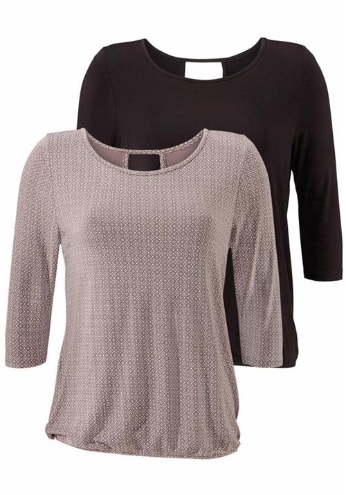 LASCANA Shirts  taupe / sort