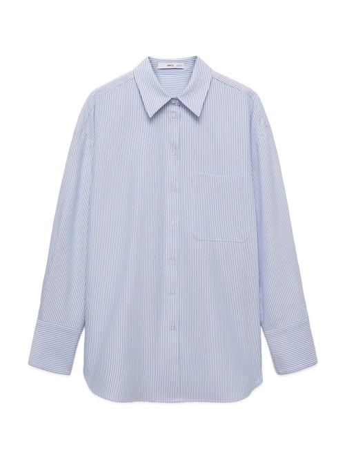 MANGO Bluse 'JUANY'  lyseblå / hvid