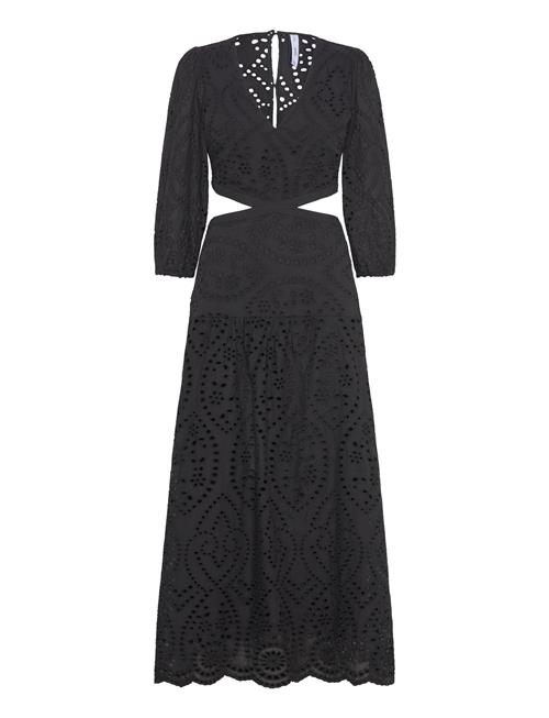 Embroidered Dress With Slits Mango Black