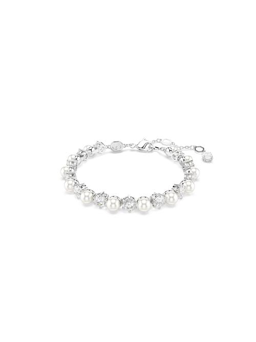 Swarovski Armbånd 'Matrix'  sølv / transparent / perlehvid