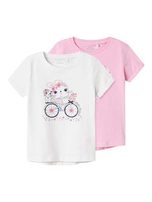 NAME IT Bluser & t-shirts 'NMFVIX'  blå / lys pink / sort / hvid