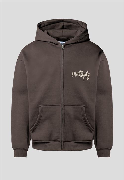 Multiply Apparel Sweatjakke 'Law Of Nature'  beige / mørkebrun