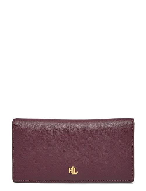 Crosshatch Leather Slim Wallet Lauren Ralph Lauren Burgundy