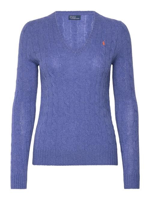 Cable-Knit Wool-Cashmere V-Neck Sweater Polo Ralph Lauren Blue