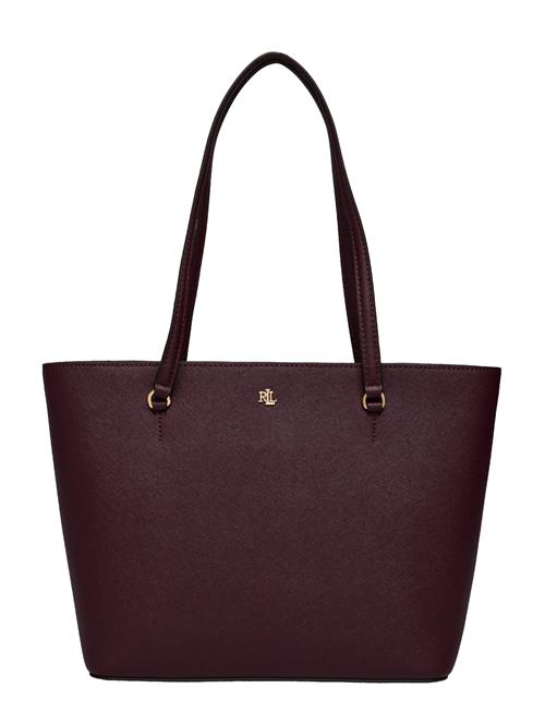 Crosshatch Leather-Karly Shpper-Tte Lauren Ralph Lauren Burgundy