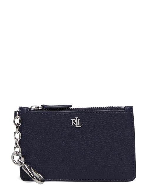 Pebbled Leather Zip Card Case Lauren Ralph Lauren Navy