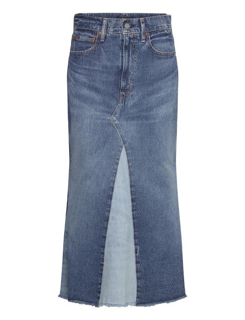 Deconstructed Patchwork Denim Skirt Polo Ralph Lauren Blue