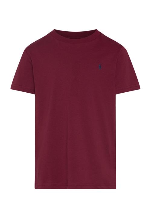 Cotton Jersey Crewneck Tee Ralph Lauren Kids Burgundy