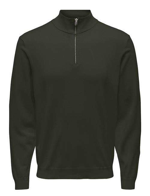 Onswyler Life Ls Half Zip Knit ONLY & SONS Green