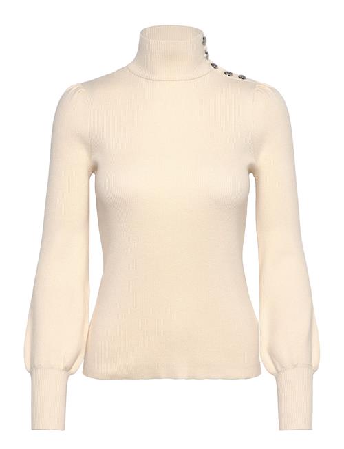 Button-Trim Mockneck Sweater Lauren Ralph Lauren Cream