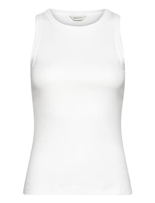 High Neck Rib Tank Top GANT White