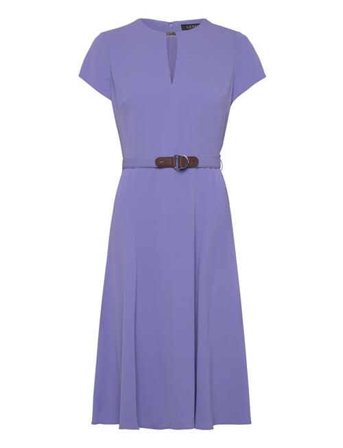 Belted Georgette Dress Lauren Ralph Lauren Purple