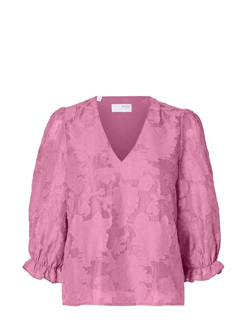 Slfcathi-Sadie 3/4 Top Ff Selected Pink