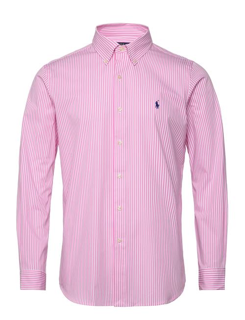 Custom Fit Striped Stretch Poplin Shirt Polo Ralph Lauren Pink