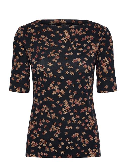 Floral Cotton Boatneck Tee Lauren Ralph Lauren Black