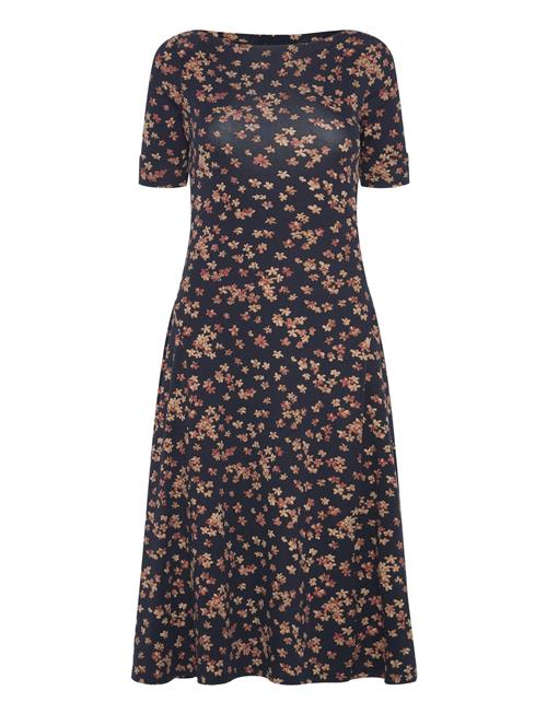 Floral Stretch Cotton Midi Dress Lauren Ralph Lauren Navy