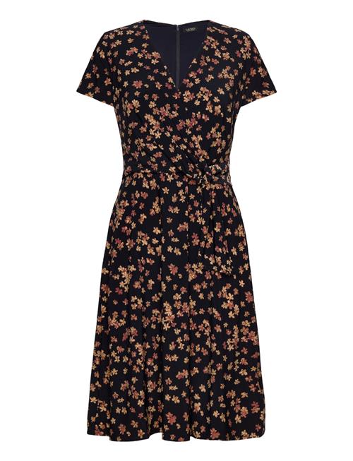 Floral Stretch Jersey Surplice Dress Lauren Ralph Lauren Navy