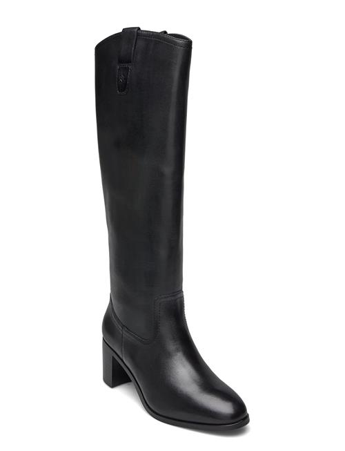 Carla Burnished Leather Ridingtk! Boot Lauren Ralph Lauren Black