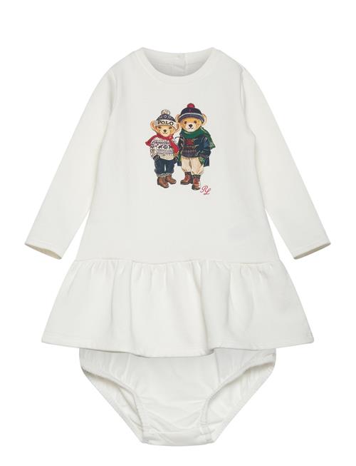 Polo Bear Fleece Dress & Bloomer Ralph Lauren Baby White