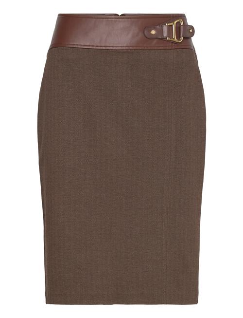 Buckle-Trim Herringb Pencil Skirt Lauren Ralph Lauren Khaki