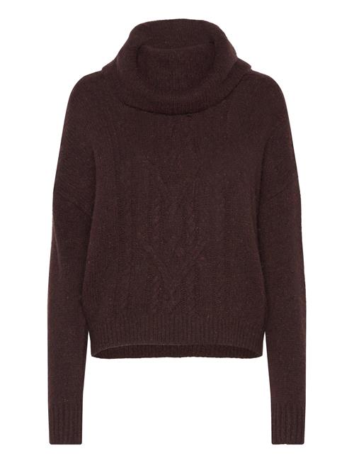 Cable-Knit Wool-Blend Turtleneck Sweater Lauren Ralph Lauren Brown