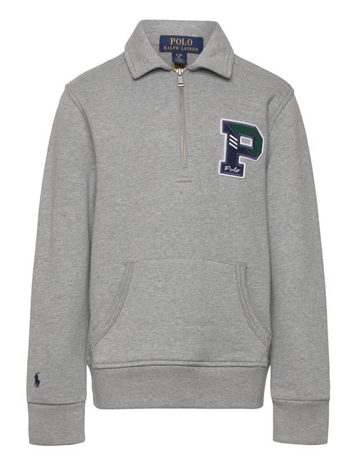 Fleece Letterman Quarter-Zip Pullover Ralph Lauren Kids Grey