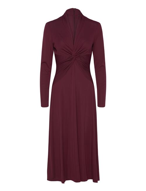 Twist-Front Stretch Jersey Dress Lauren Ralph Lauren Burgundy