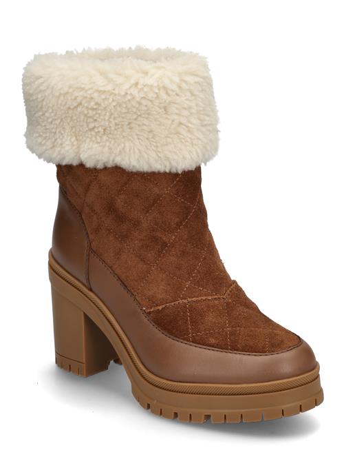 Coraline Shearling-Trim Suede Bootie Lauren Ralph Lauren Brown