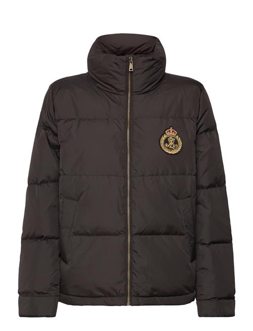 Crest-Patch Funnelneck Down Coat Lauren Ralph Lauren Black