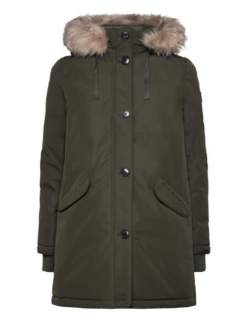 Faux-Fur-Trim Hooded Puffer Coat Lauren Ralph Lauren Khaki